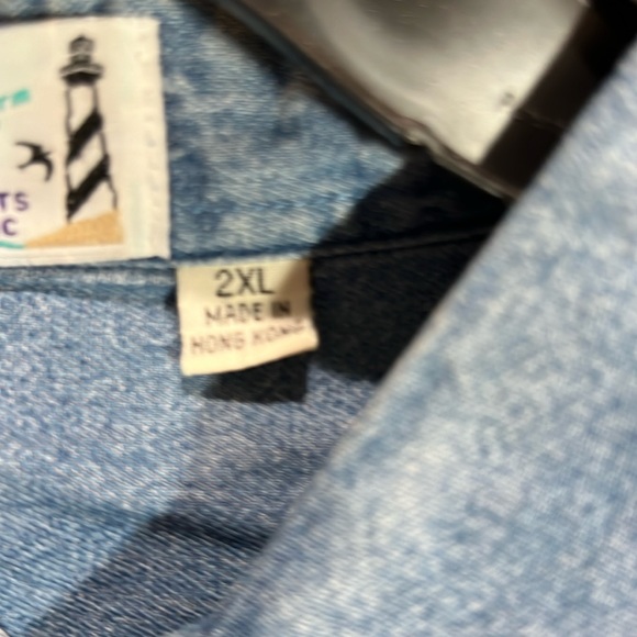 Hatteras Concepts Denim Long Sleeve Button Collar 2XL Sony Ericsson Logo • NWOT - Picture 5 of 9